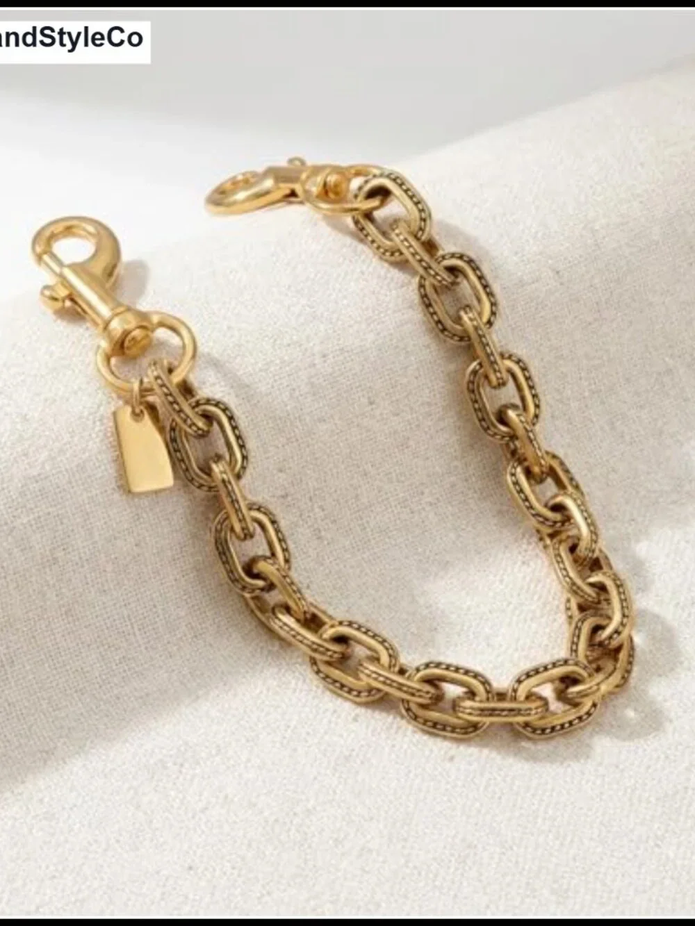 Vintage Gold Chain Bag Charm Extender Keychain